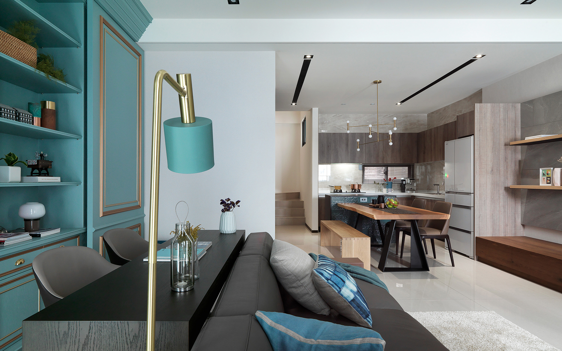 实木全屋定制客厅家具效果图2