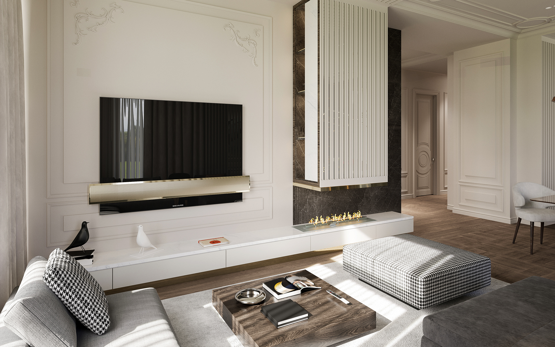 全屋定制电视背景墙效果图4