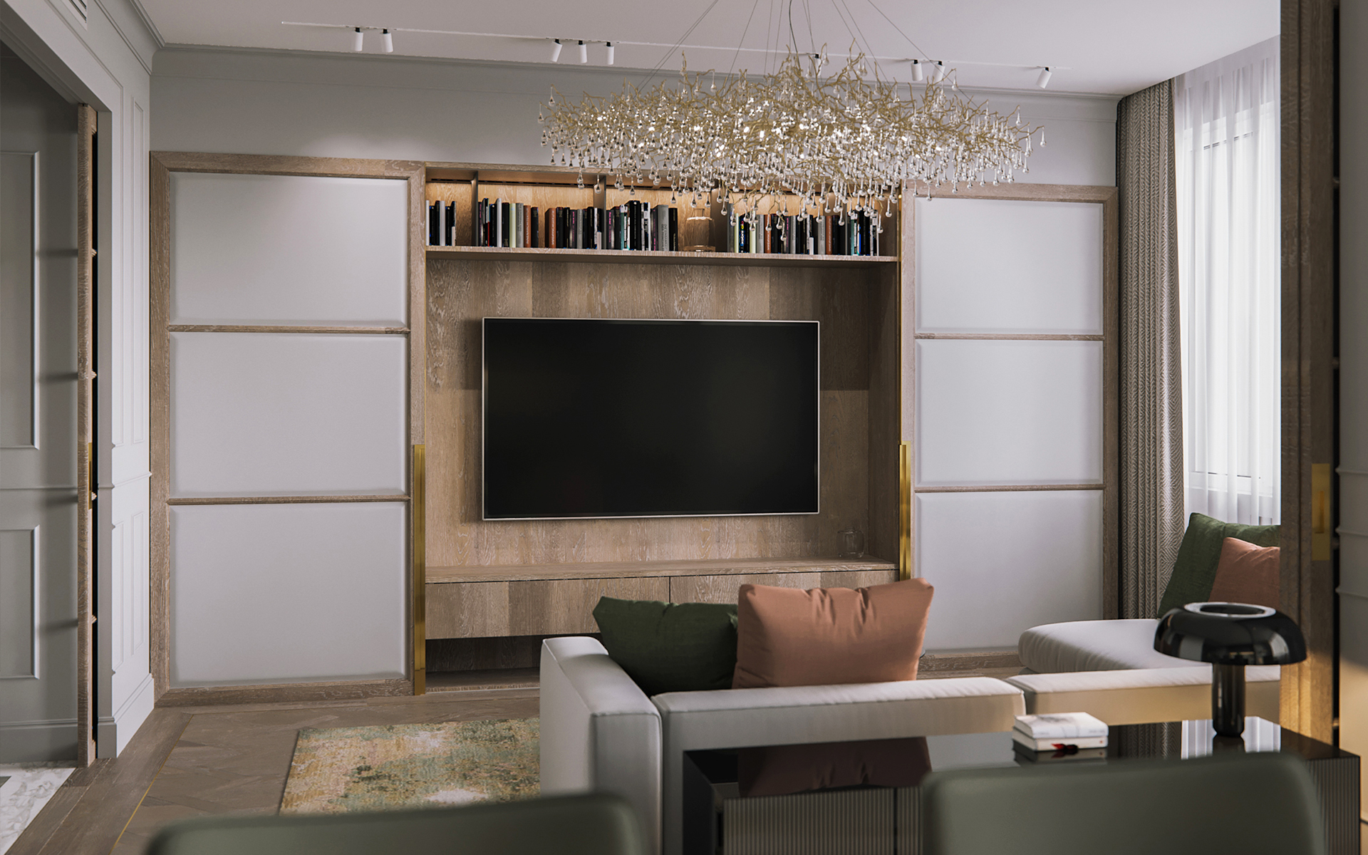 一站式全屋订制客厅电视背景墙效果图2