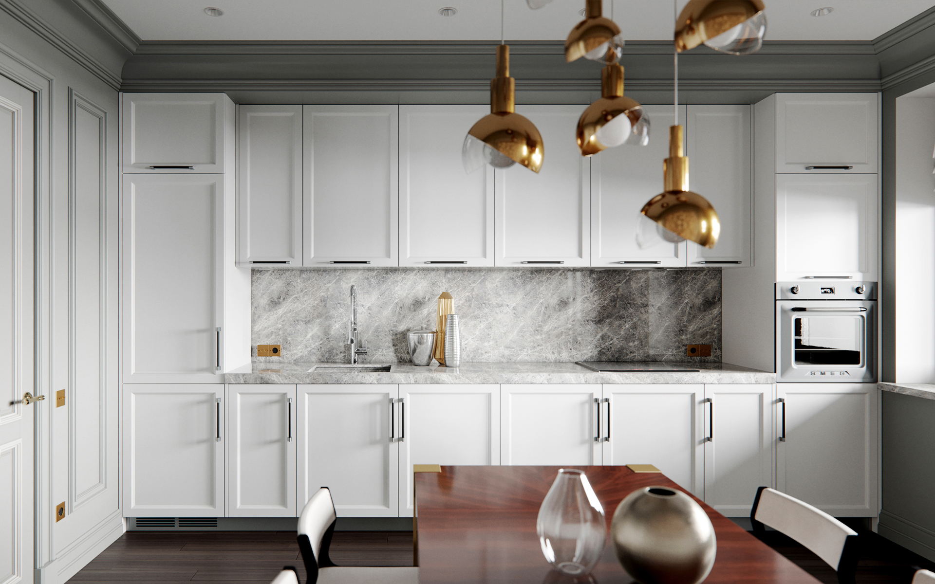 全屋定制厨房整体橱柜效果图1