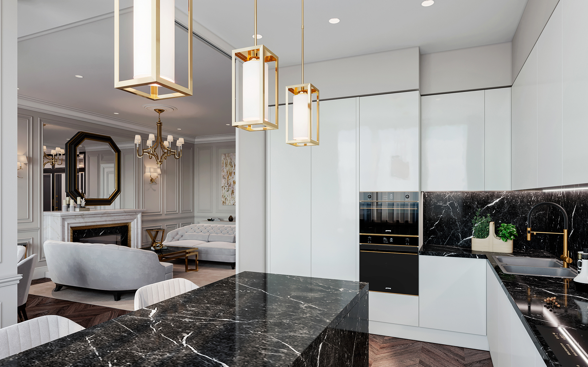 一站式定做大理石厨房橱柜台面1