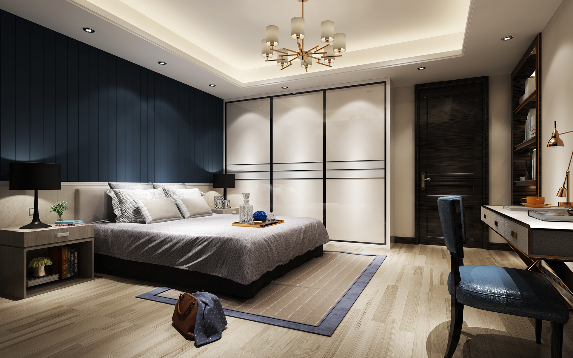 一站式订制美式移门衣柜设计图片2