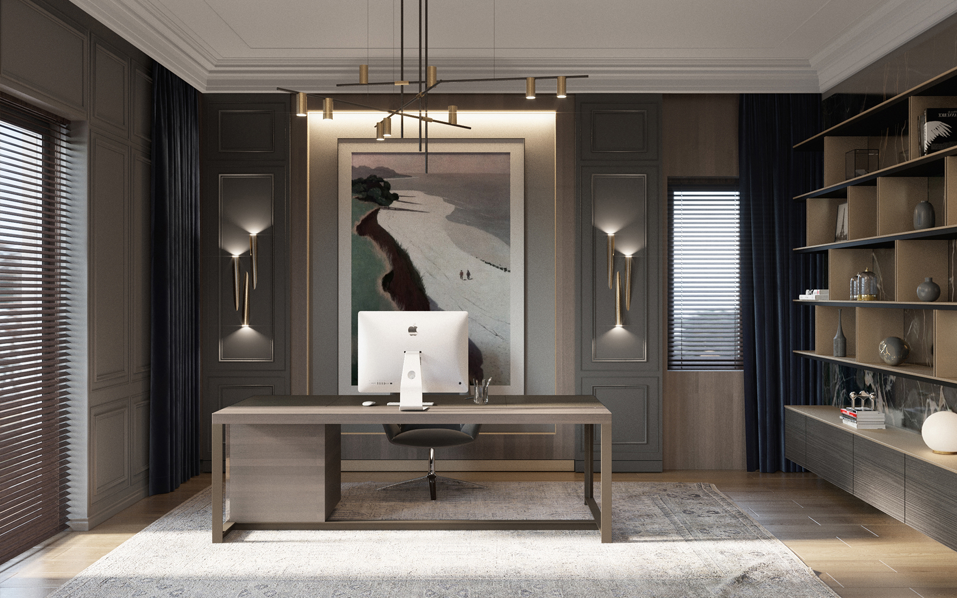 定制整体护墙板效果图1