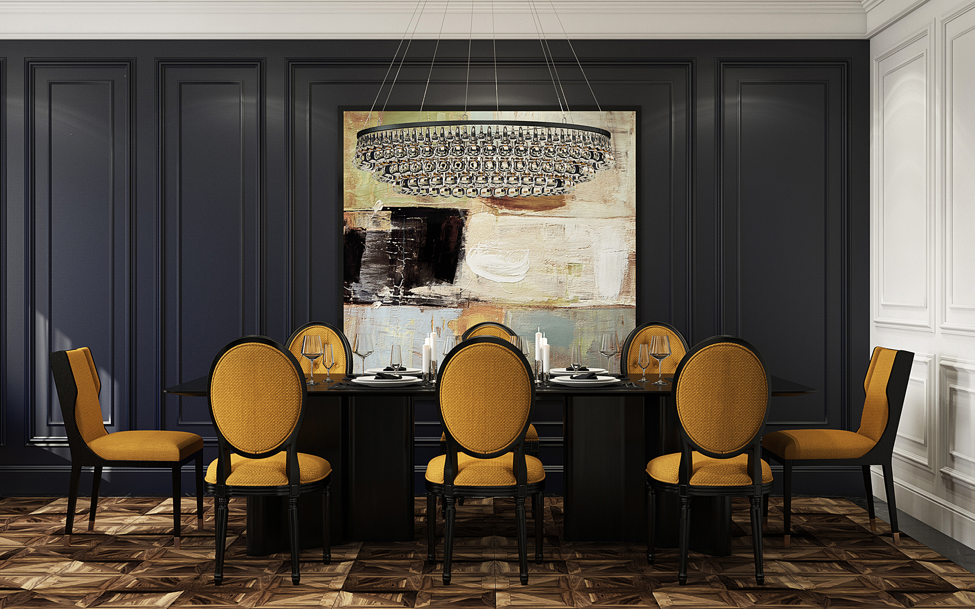 整体订制餐厅背景墙装修效果图大全1